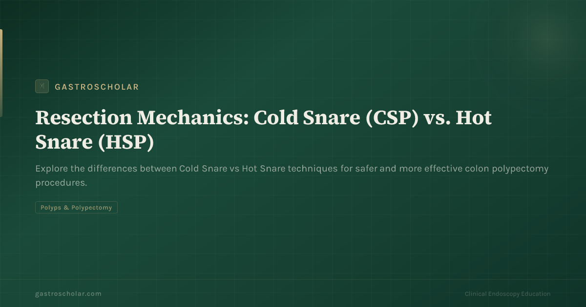 Original GastroScholar summary card for cold versus hot snare. Not an endoscopic photograph.