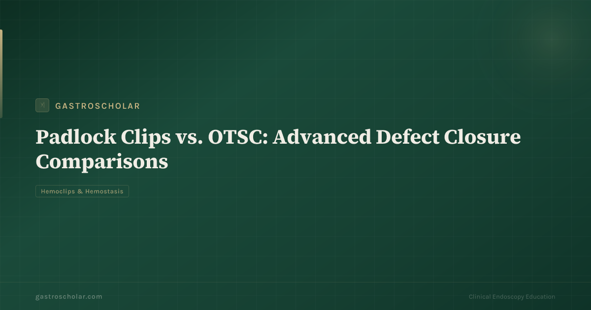 Original GastroScholar summary card for Padlock versus OTSC. Not an endoscopic photograph.