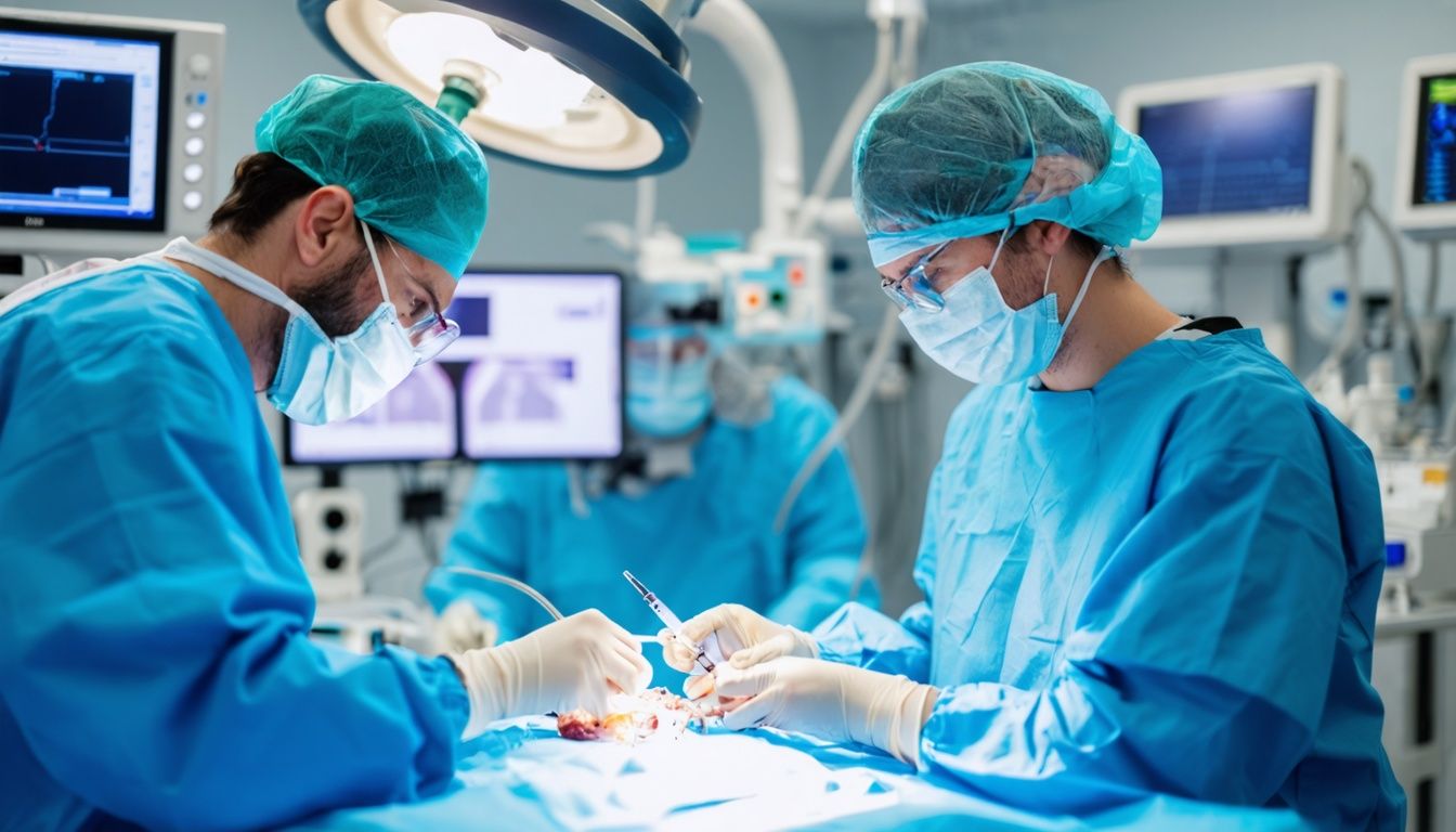 An endoscopist performing Endoscopic Submucosal Dissection in a medical setting.